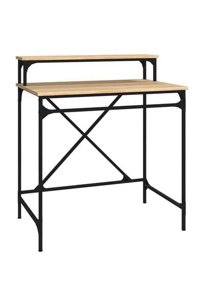 vidaxl Birou, stejar sonoma, 80x50x90 cm, lemn prelucrat și fier