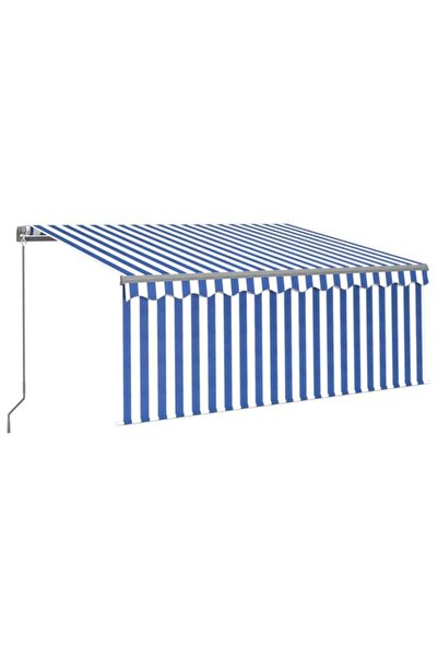 vidaxl Copertină retractabilă manuală cu rulou și LED albastru și alb 3,5 x 2...
