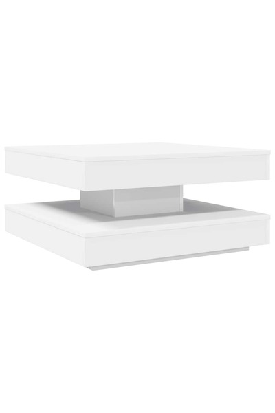 vidaxl Măsuță cafea rotativă 360 grade, alb 70x70x34,5 cm