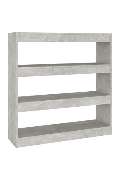 vidaxl Bibliotecă/Separator cameră, gri beton, 100x30x103 cm