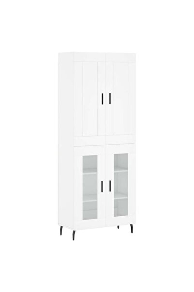 vidaxl Dulap înalt, alb, 69,5 x 34 x 180 cm, lemn compozit