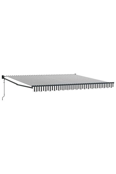 vidaxl Copertină retractabilă antracit/alb, 4 x 3 m, textil/aluminiu