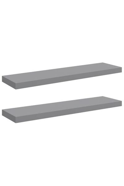 vidaxl Rafturi de perete, 2 buc., gri, 90 x 23.5 x 3.8 cm, MDF