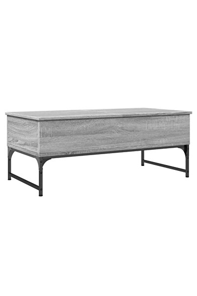 vidaxl Măsuță de cafea, gri sonoma, 100x50x40 cm, lemn prelucrat/metal
