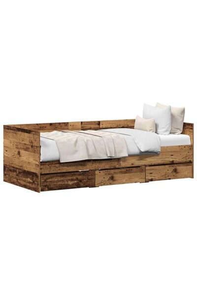 vidaxl Pat de zi cu tăblie din lemn vechi 90 x 200 cm, lemn prelucrat
