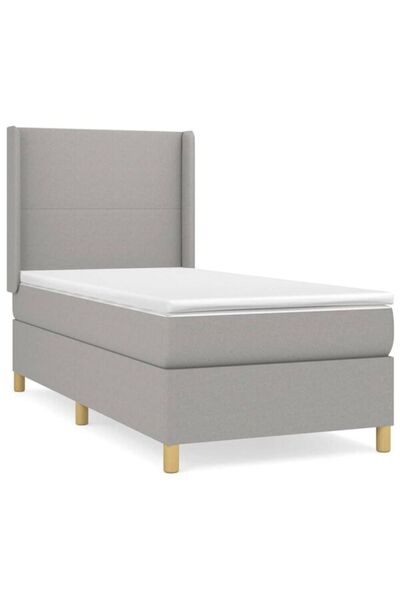 vidaxl Pat Continental cu saltea, gri deschis, 80 x 200 cm, textil