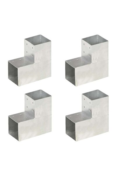 vidaxl Conectori de grindă, tip L, 4 buc., 101 x 101 mm, metal galvanizat