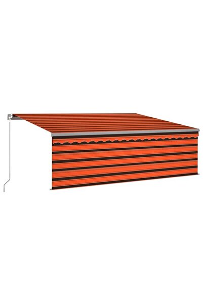 vidaxl Copertină retractabilă manuală cu rulou, portocalie și maro, 4,5 x 3 m