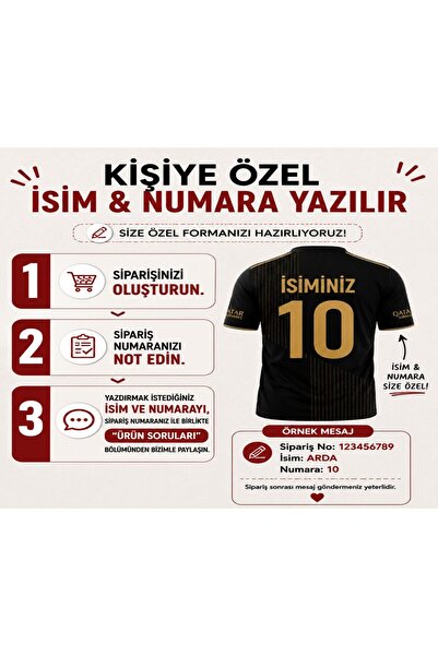 sonvadi GOLD-SİYAH YETİŞKİN FORMA UNISEX ÖZEL İSİM YAZILIR