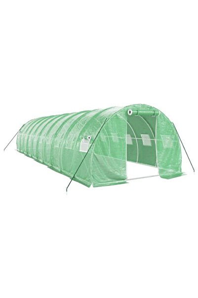 vidaxl Seră cu structură metalică, verde, 30 m², 10 x 3 x 2 m
