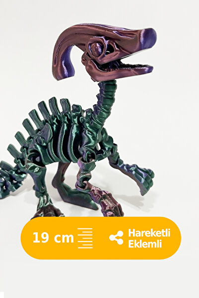 Artimon 3D Store Hareketli Parasaurolophus 3D İskelet Parlak Dinozor | Oyunca...