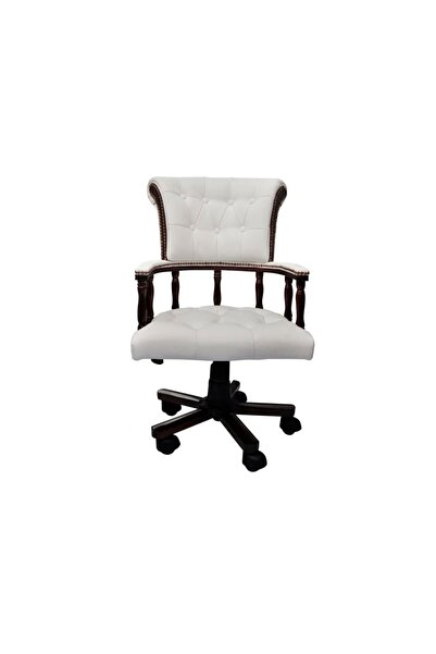 vidaxl Scaun de birou pivotant, alb