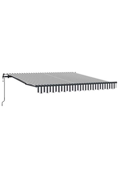 vidaxl Copertină retractabilă automată, Antracit/Alb, 300 x 250 cm