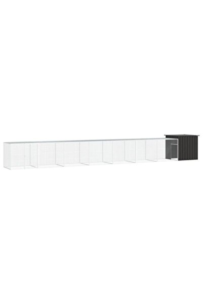 vidaxl Cușcă pentru păsări, antracit, 800 x 91 x 100 cm, oțel galvanizat