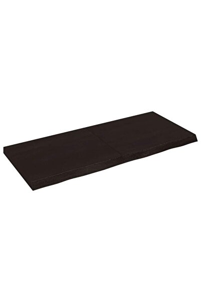 vidaxl Blat de baie, Maro închis, 140 x 60 x (2-6) cm, Lemn masiv tratat