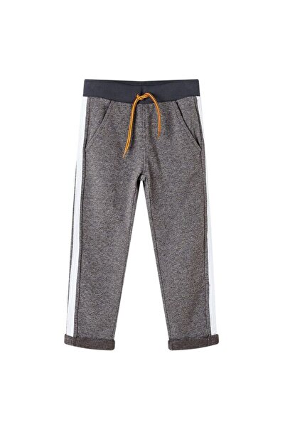 vidaxl Pantaloni de trening pentru copii, gri închis melanj, 140