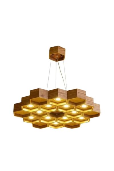 Cojom Candelabru Bee Hive 12, modern/clasic, 12xGu10, lemn, diametru 120 cm