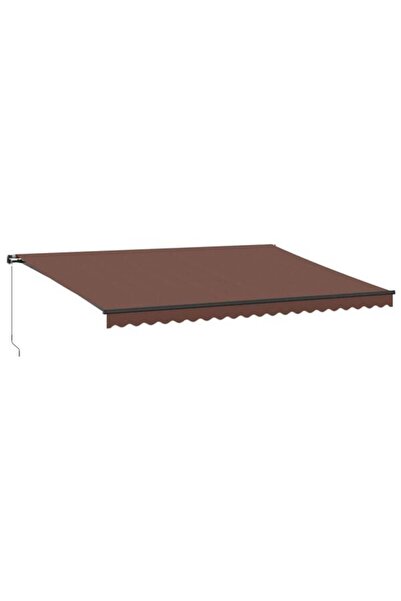 vidaxl Copertină retractabilă manuală cu LED-uri, maro, 500 x 350 cm
