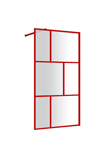 vidaxl Paravan de duș tip walk-in, roșu, 115 x 195 cm, sticlă ESG transparentă