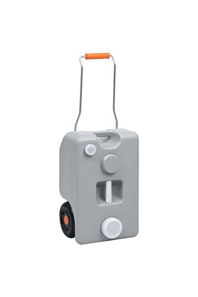 vidaxl Rezervor de apă cu roți pentru camping, gri, 25 L