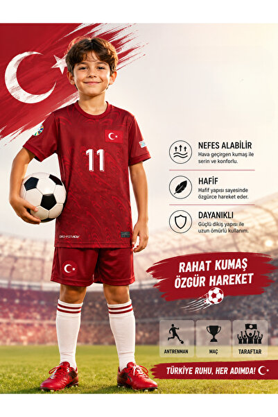 ZİLONG KENAN YILDIZ 2026 Dünya Kupası Türkiye Milli Takım Çocuk Forması 2'Lİ ...