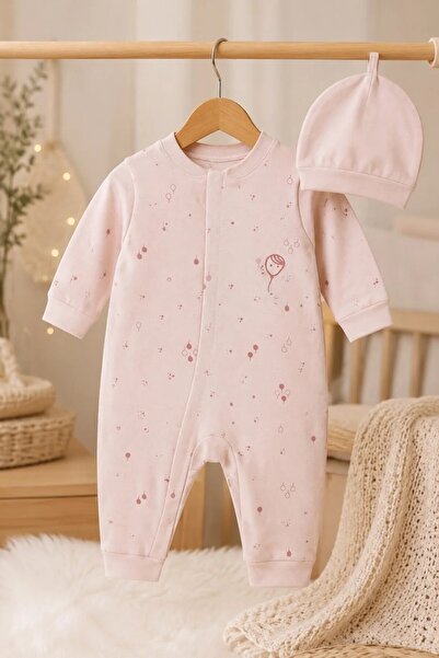 Tuğra Bebe %100 Pamuk Bebek Tulum ve Şapka Seti