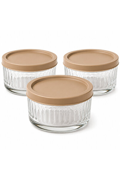 EVORRA LİVİNG 3-Piece Glass Storage Container with Lid 425 Cc |   Breakfast S...