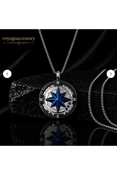 voyageaccessory Premium Design Stainless Titanium Steel Blue Detailed North S...