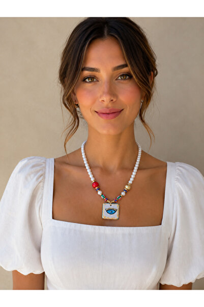 Hello Neo Jewelry El Yapımı Seramik Kare Göz Ve Renkli Afrika Boncuklu Barok ...