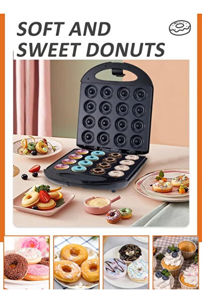 Lorraya Mini Electric Donut Maker 1400W 16 Hole Non Stick Double Sided Baking...