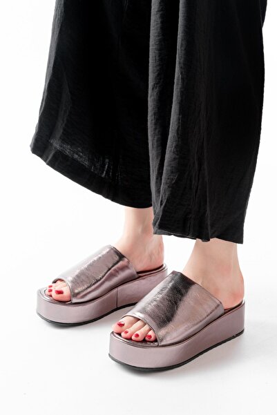 Zerenyus Zri̇n-1011 Rose Broken Glass Wide Band Padded Women's Slippers