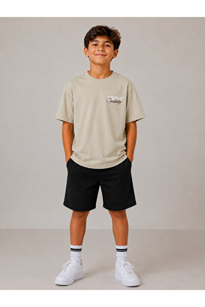 ModaPlaza Boy's Grow Written Crew Neck Short Sleeve T-Shirt 3271
