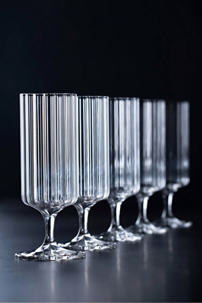 Elista Venezia – 6 Pieces Vertical Striped Stand-Up Presentation Cup Coffee a...