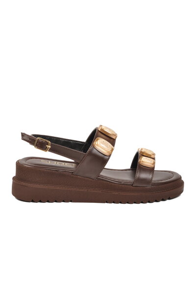 FLORİN Brown Soft Sole Lightweight Women's Sandals 607 Z