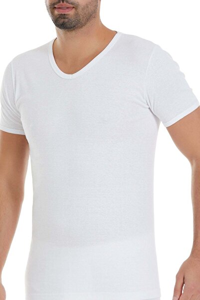YILDIZ Ribana V-Neck Men's Undershirt White 100% Cotton 3-Pack