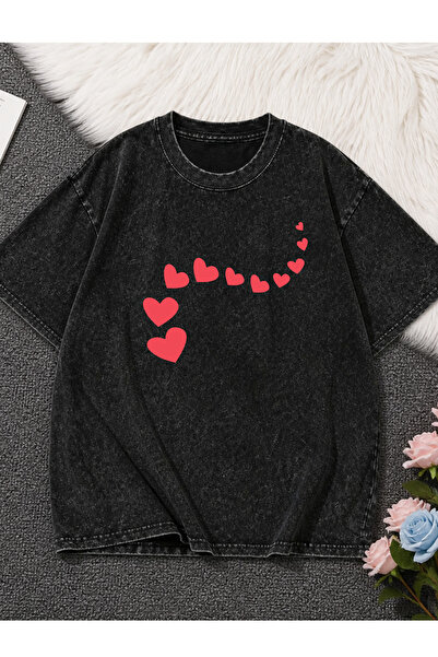 Pink Sky Μπλουζάκι Unisex Oversize με εφέ ξεβαμμένου υφάσματος, Vintage Stree...