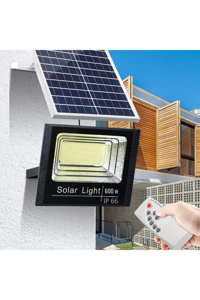 OEM Lampa solara de exterior Brennex 600 W, Proiector cu 648 LED SMD, cu Tele...