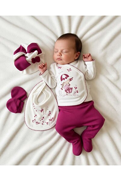 Nonna Baby 0-3 Months Crochet Girl's 5-Piece Hospital Set