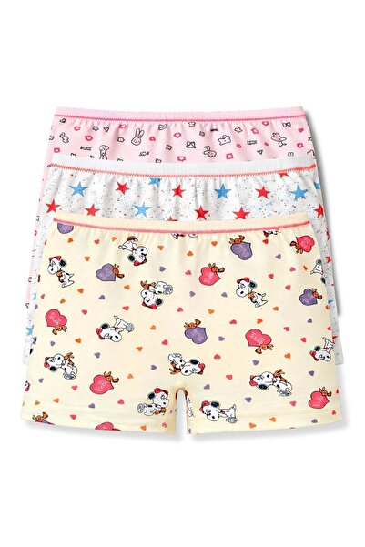 YILDIZ Lycra Girls' Patterned Boxer 3-Pack
