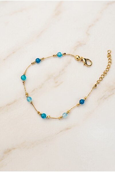 Mijja Gold Color Lacquer Coating Tarnish Resistant Lapis Lazuli Natural Stone...