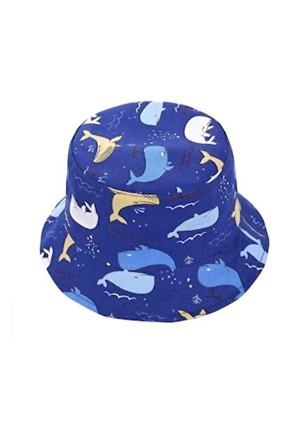 MASHASHOP Pălărie de soare pentru copii, imprimeu cu delfini, bumbac, 48 cm, ...