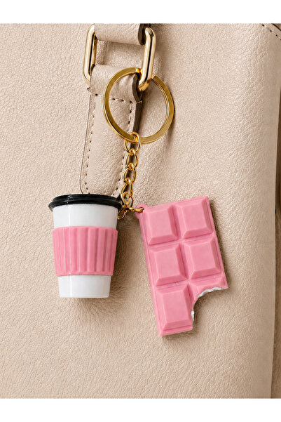 ARPAT NEXT 2-Piece Bag Charm and Keychain. Chocolate and Drinks