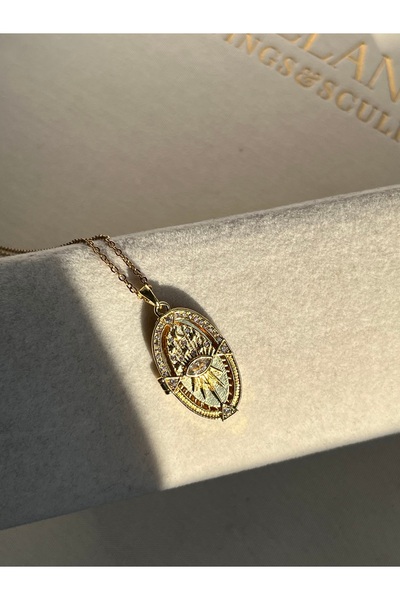 IrazErezJewelry Çelik açılır kapanır fotoğraflı taşlı kolye