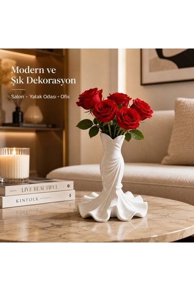BB Craft Elbise Tasarımlı Dekoratif Vazo – Modern Çiçeklik & Salon Dekorasyon...