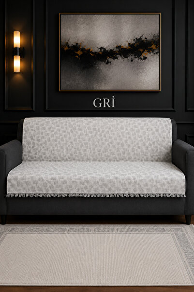 Hig Store Labirent /Desen / Modern / Dokuma / Koltuk Örtüsü / Saçaklı / Çekya...