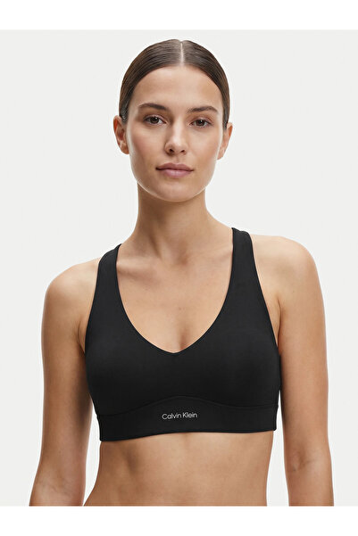 Calvin Klein Women's Cross Back Detail Slim Fit V-Neck Strappy Plain Black Sp...