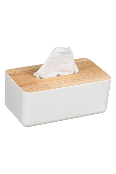 Z Store Suport de șervețele din plastic cu capac din lemn, alb și colorat, 23...