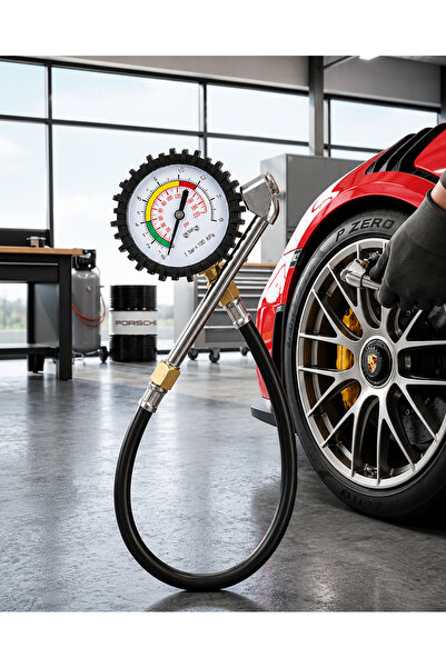 Generic Car Tire Pressure Gauge with Professional Air Chuck Hose - High Preci...
