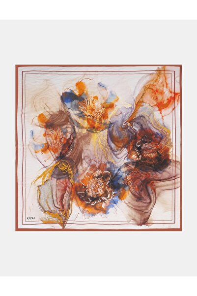 Kayra 100% Lyocell Floral Pattern Scarf Tile