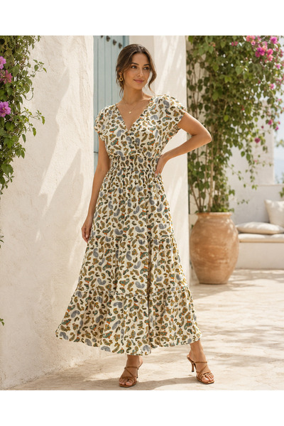 we park hande Paisley Patterned Summer Maxi Dress